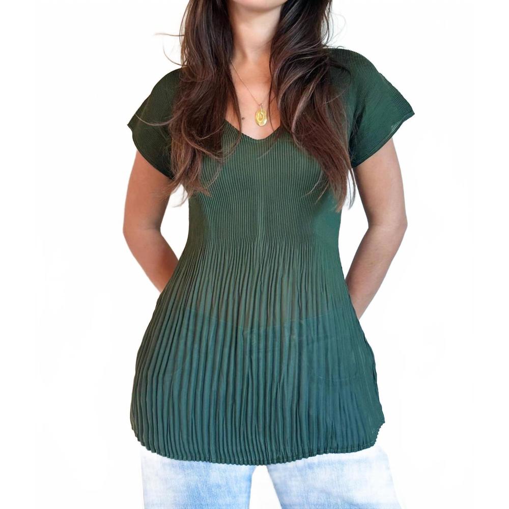 NEW NIN STUDIO medusa v neck top in pine
